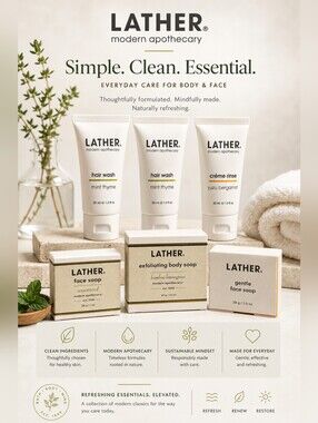 Lather Products 6PC Travel Size Toiletries - NWT